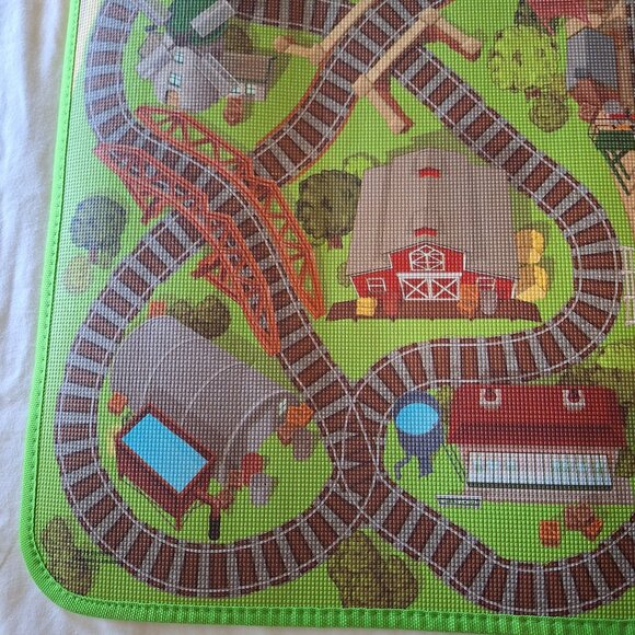 Thomas & Friends Playmat 30x24 Train Tracks Durable Material Zoo Farm Hospital - Picture 3 of 9